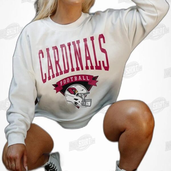 ARIZONA CARDINALS Yard Line Fleece Crewneck NFL Shirt - Football Fan Tee 3