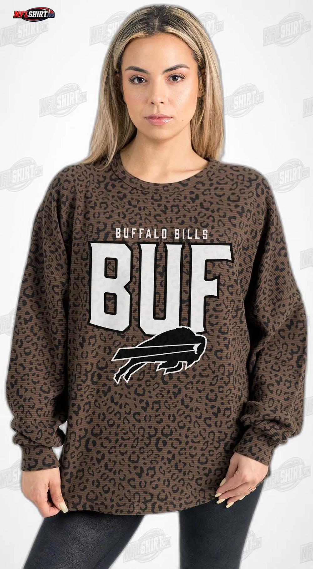 Brown Leopard Print Vital Style Vintage Wash Corded Buffalo Bills Shirt Brown Leopard Print Vital Style Vintage Wash Corded Buffalo Bills Shirt