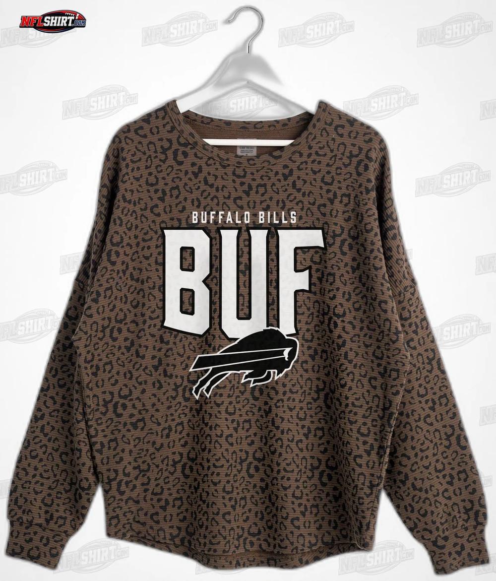 Brown Leopard Print Vital Style Vintage Wash Corded Buffalo Bills Shirt Brown Leopard Print Vital Style Vintage Wash Corded Buffalo Bills Shirt