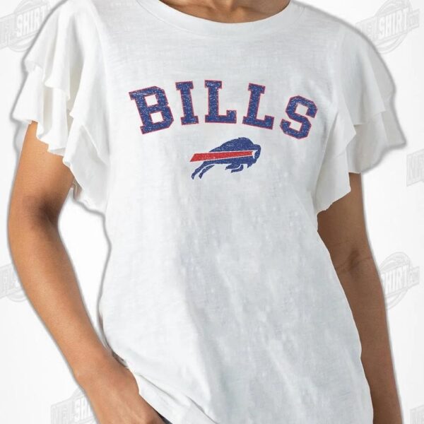 Bills Wordmark Ruffle Sleeve Buffalo Bills Shirt