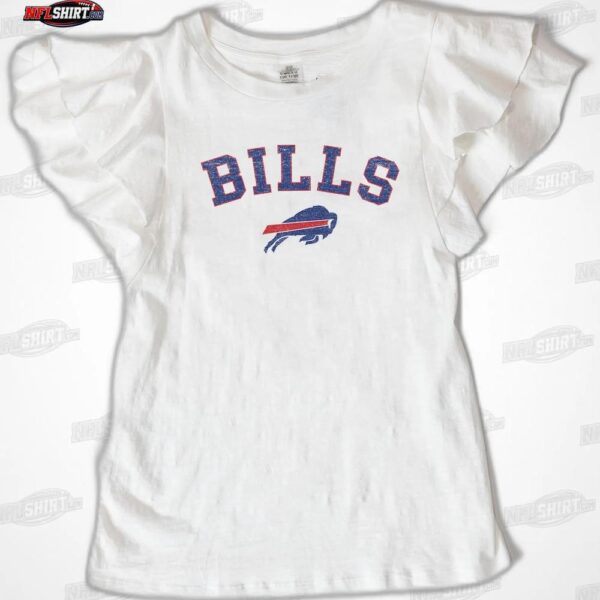 BUFFALO BILLS Valkyrie Ruffle Sleeve Knit Top NFL Shirt - Football Fan Tee 5