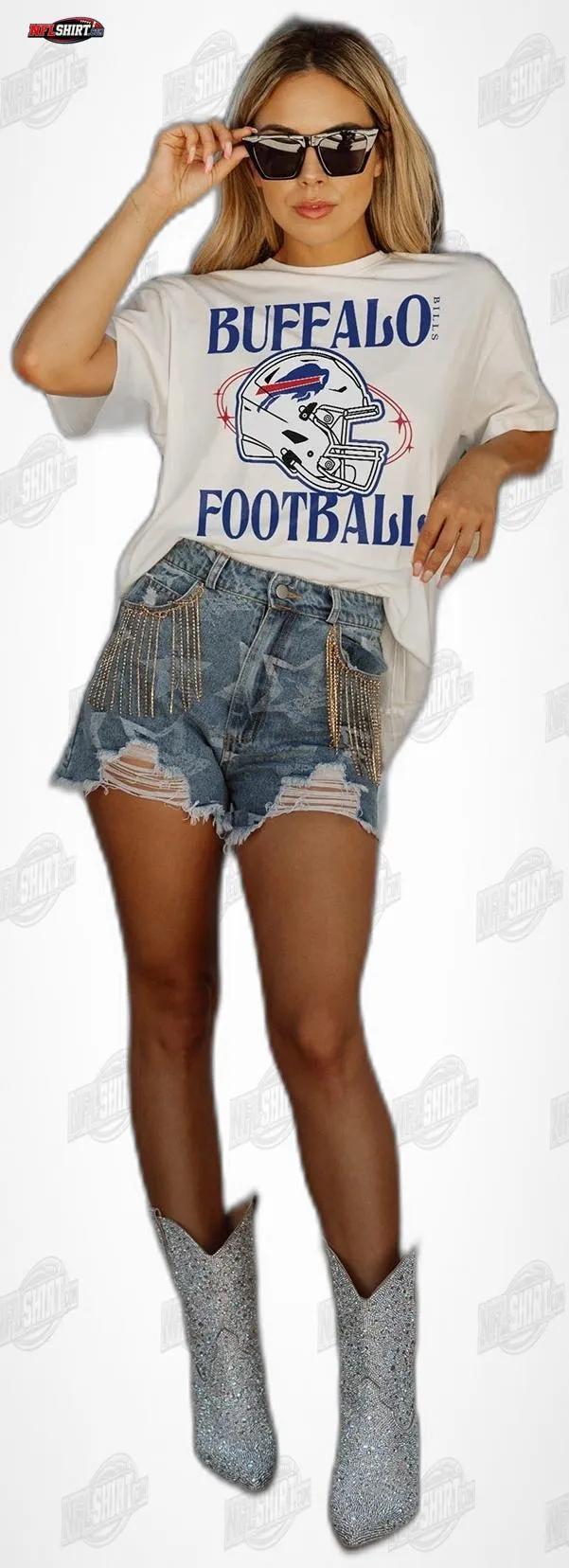 Cream Victorious Vixen Flowy Buffalo Bills Shirt Cream Victorious Vixen Flowy Buffalo Bills Shirt