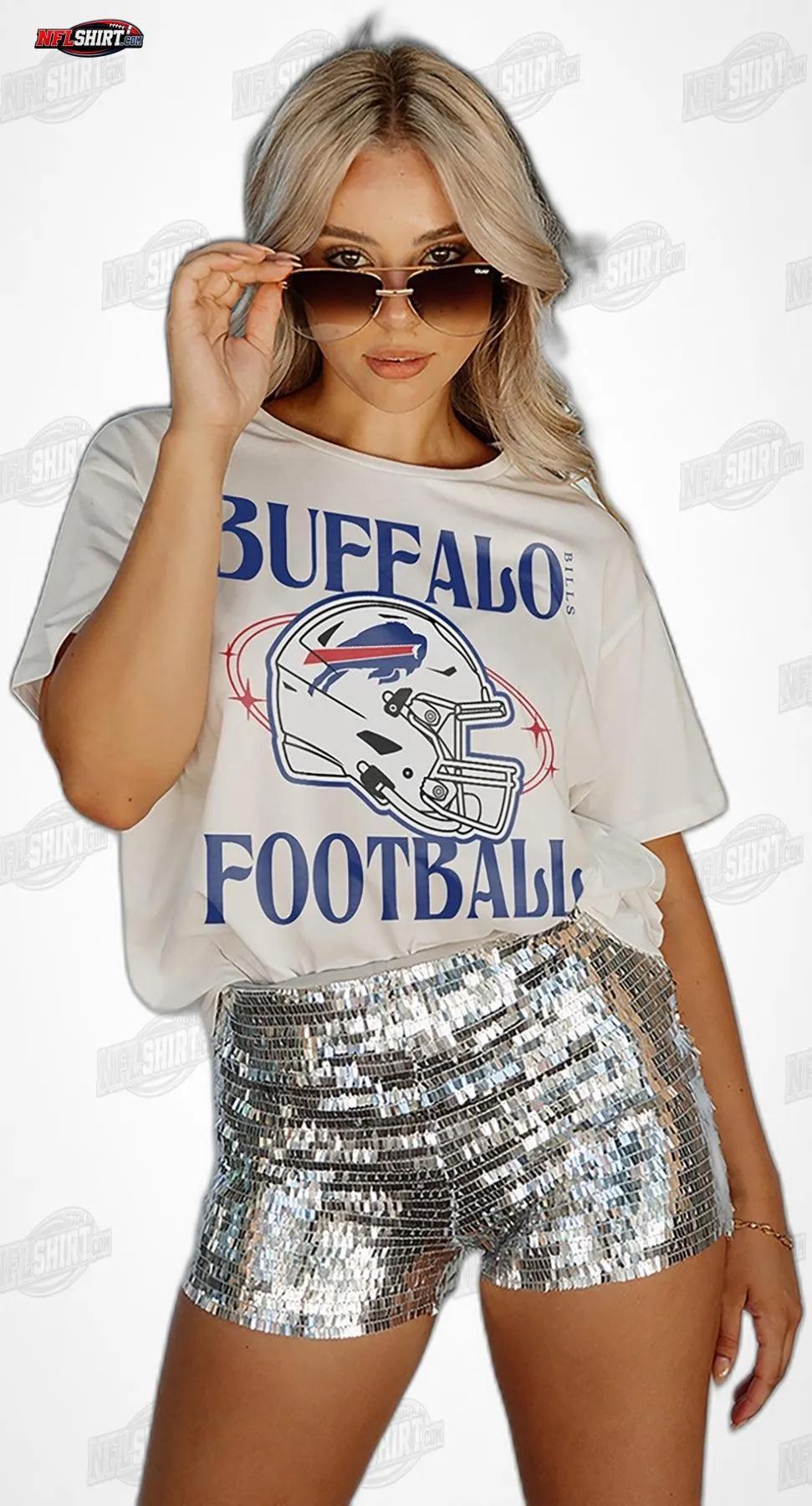 Cream Victorious Vixen Flowy Buffalo Bills Shirt Cream Victorious Vixen Flowy Buffalo Bills Shirt
