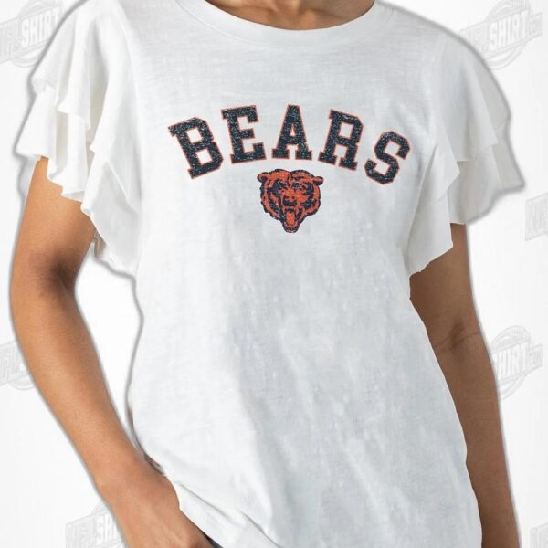 White Valkyrie Ruffle Sleeve Knit Top Chicago Bears Shirt