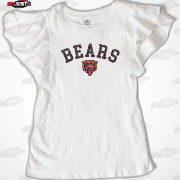 CHICAGO BEARS Valkyrie Ruffle Sleeve Knit Top NFL Shirt - Football Fan Tee 5