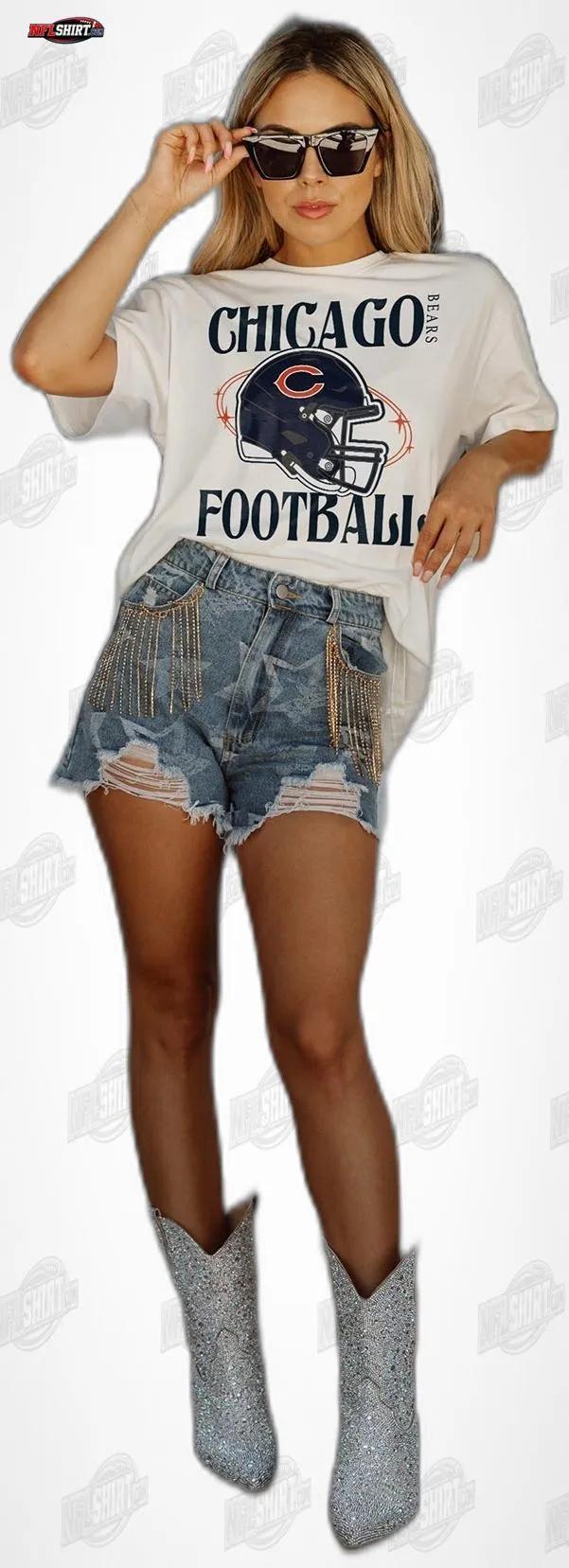 Cream Victorious Vixen Flowy Chicago Bears Shirt Cream Victorious Vixen Flowy Chicago Bears Shirt