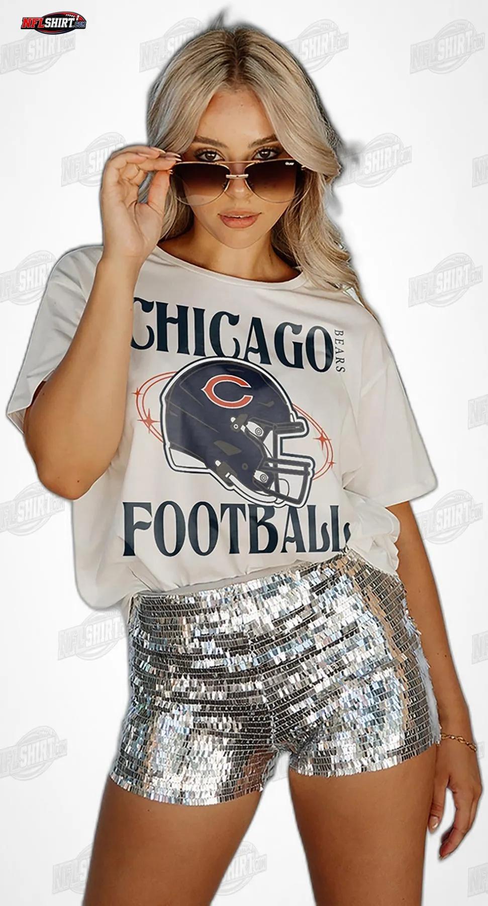 Cream Victorious Vixen Flowy Chicago Bears Shirt Cream Victorious Vixen Flowy Chicago Bears Shirt