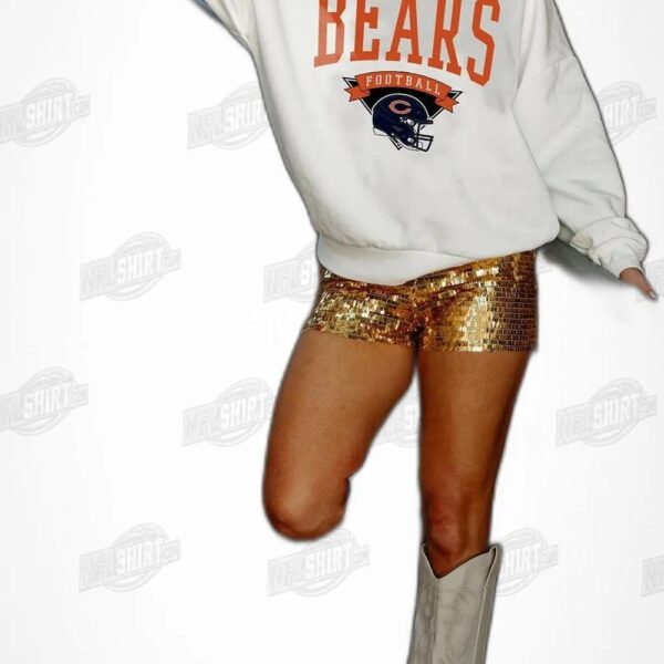 CHICAGO BEARS Yard Line Fleece Crewneck NFL Shirt - Football Fan Tee 1