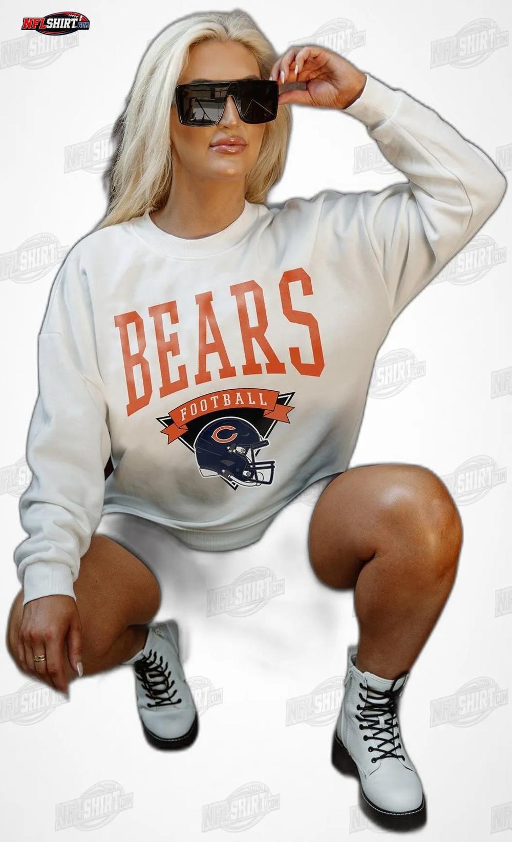 Bears Football Helmet Crewneck Chicago Bears Shirt Bears Football Helmet Crewneck Chicago Bears Shirt