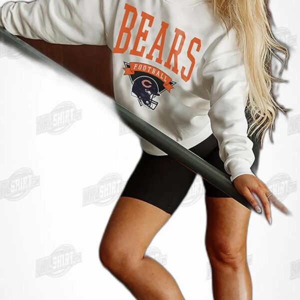 CHICAGO BEARS Yard Line Fleece Crewneck NFL Shirt - Football Fan Tee 4