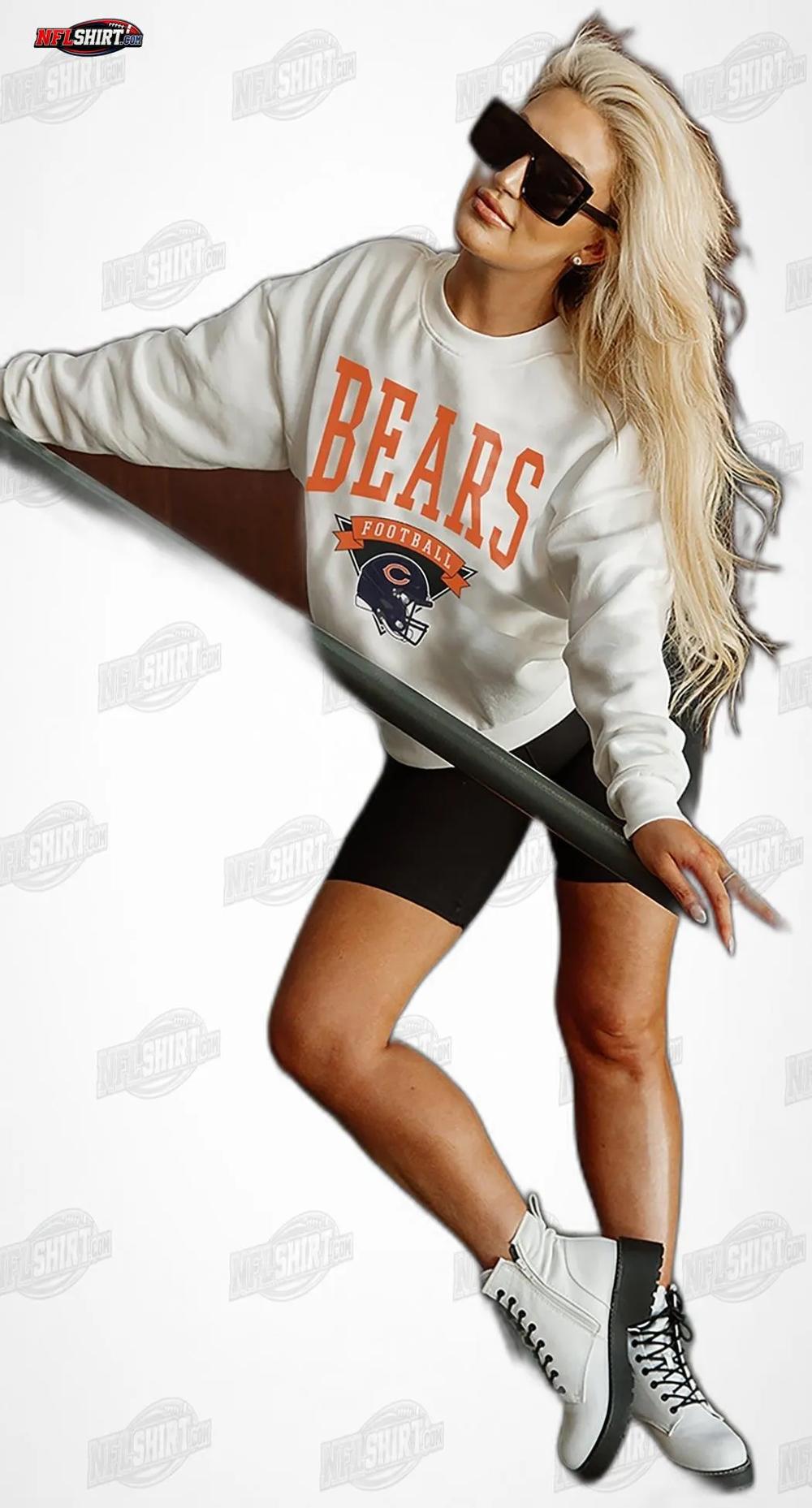 Bears Football Helmet Crewneck Chicago Bears Shirt Bears Football Helmet Crewneck Chicago Bears Shirt