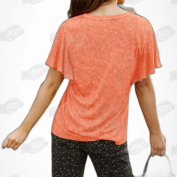 CLEVELAND BROWNS VICTORY MODE FLUTTER SLEEVE IN ORANGE NFL Shirt - Football Fan Tee 2