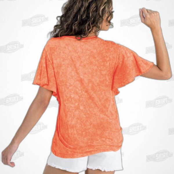 CLEVELAND BROWNS VICTORY MODE FLUTTER SLEEVE IN ORANGE NFL Shirt - Football Fan Tee 4