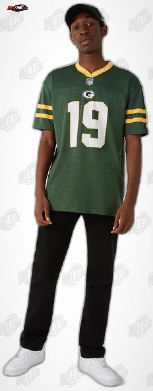 Green Gold Number 19 Oversize Mesh Jersey Green Bay Packers Shirt Green Gold Number 19 Oversize Mesh Jersey Green Bay Packers Shirt