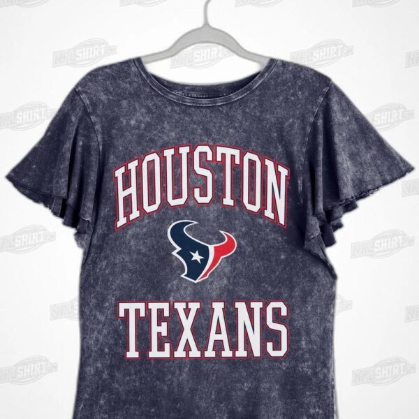 HOUSTON TEXANS VICTORY MODE FLUTTER SLEEVE IN NAVY NFL Shirt - Football Fan Tee 5