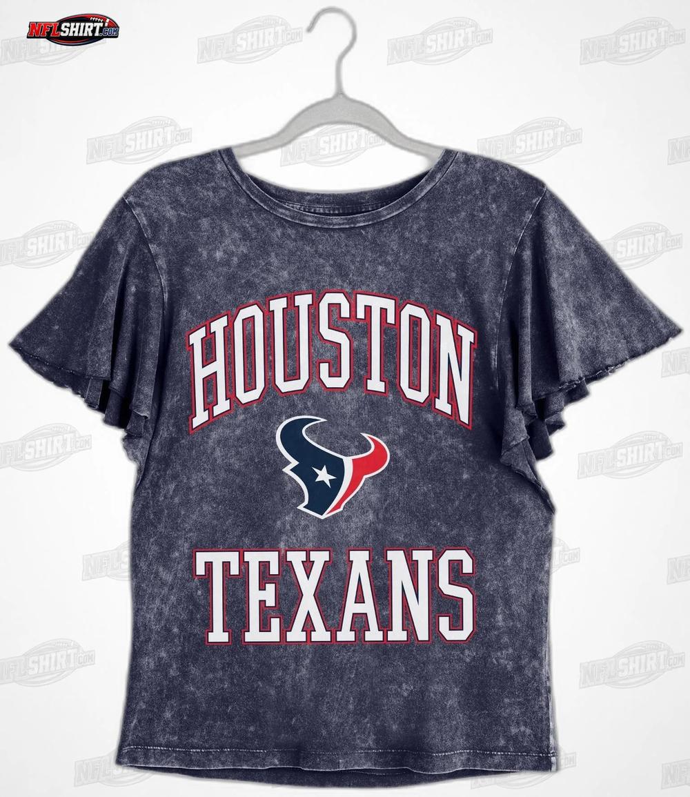 Washed Navy Victory Mode Flutter Sleeve Houston Texans Shirt Washed Navy Victory Mode Flutter Sleeve Houston Texans Shirt