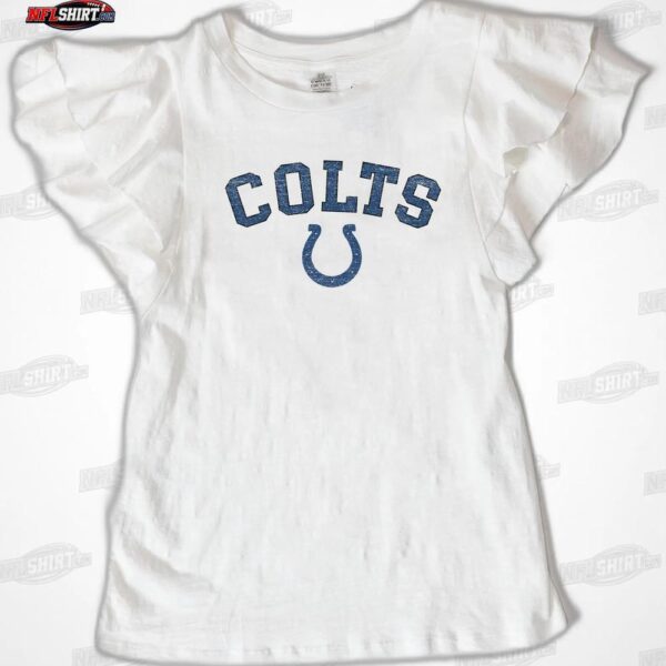 INDIANAPOLIS COLTS Valkyrie Ruffle Sleeve Knit Top NFL Shirt - Football Fan Tee 5