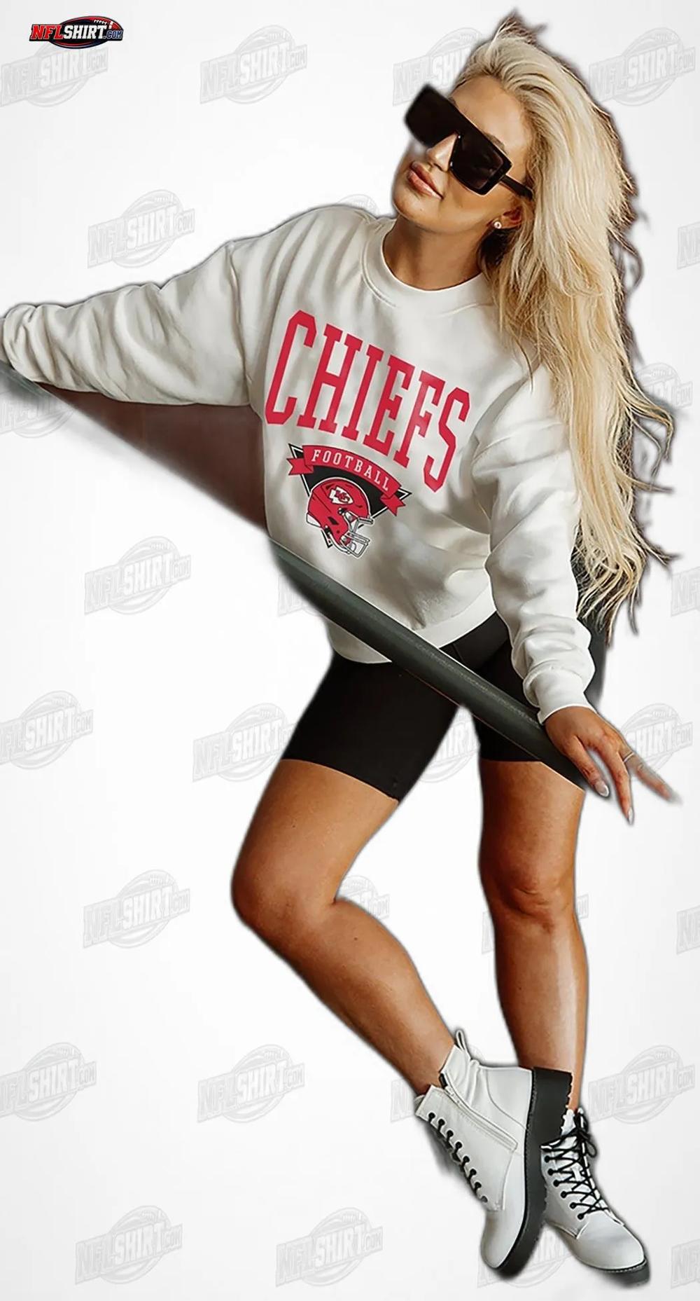 White Yard Line Fleece Crewneck Kansas City Chiefs Shirt White Yard Line Fleece Crewneck Kansas City Chiefs Shirt