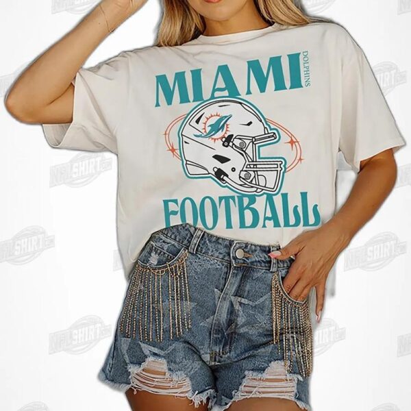 Retro Football Helmet Miami Dolphins Shirt