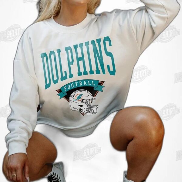 MIAMI DOLPHINS Yard Line Fleece Crewneck NFL Shirt - Football Fan Tee 3