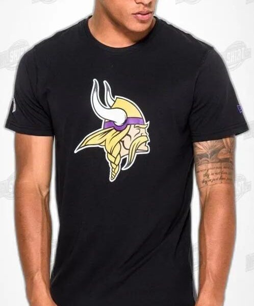 Black Classic Logo Crewneck Minnesota Vikings Shirt