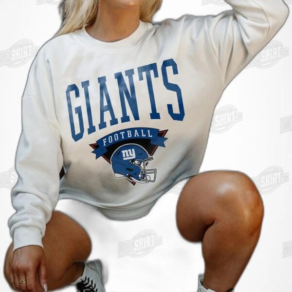 NEW YORK GIANTS Yard Line Fleece Crewneck NFL Shirt - Football Fan Tee 3