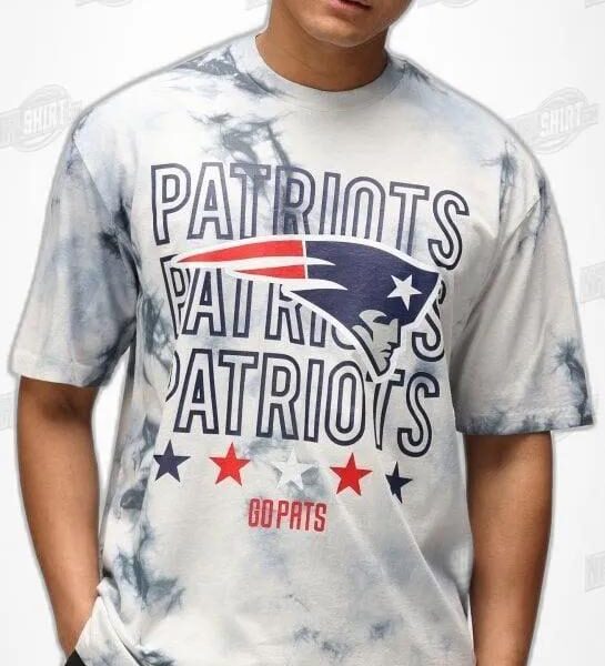 Stacked Patriots Wordmark Tie Dye New England Patriots Shirt