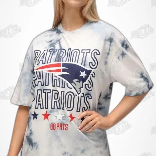 New England Patriots go Pats Relaxed Fit Tie Dye NFL Shirt - Football Fan Tee 2