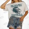 White Valkyrie Ruffle Sleeve Knit Top Philadelphia Eagles Shirt White Valkyrie Ruffle Sleeve Knit Top Philadelphia Eagles Shirt