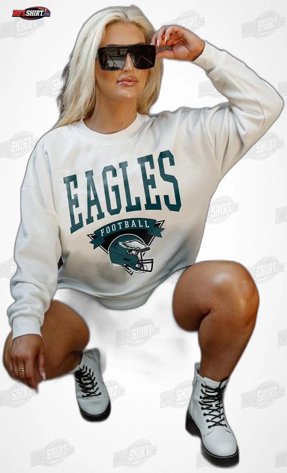 White Yard Line Fleece Crewneck Philadelphia Eagles Shirt White Yard Line Fleece Crewneck Philadelphia Eagles Shirt