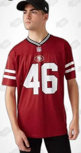 Red White Number 46 Oversize Mesh Jersey San Francisco 49ers Shirt