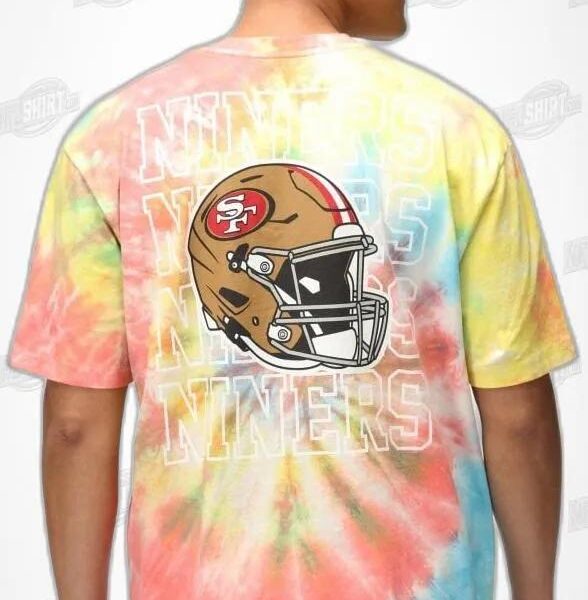 San Francisco 49ers Rainbow Relaxed Fit Tie Dye NFL Shirt - Football Fan Tee 1