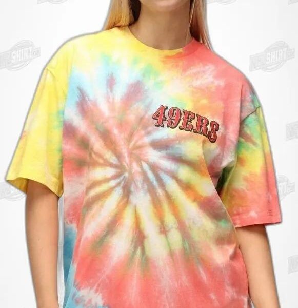 San Francisco 49ers Rainbow Relaxed Fit Tie Dye NFL Shirt - Football Fan Tee 2