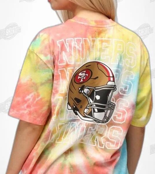 San Francisco 49ers Rainbow Relaxed Fit Tie Dye NFL Shirt - Football Fan Tee 3