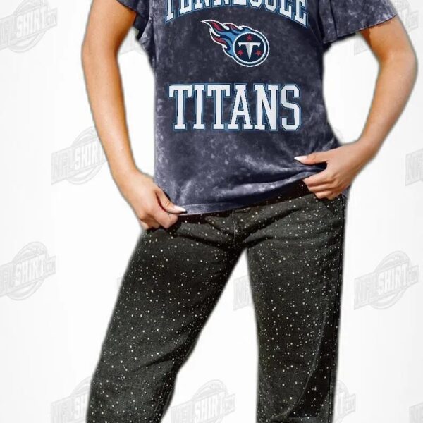 TENNESSEE TITANS VICTORY MODE FLUTTER SLEEVE IN NAVY NFL Shirt - Football Fan Tee 1