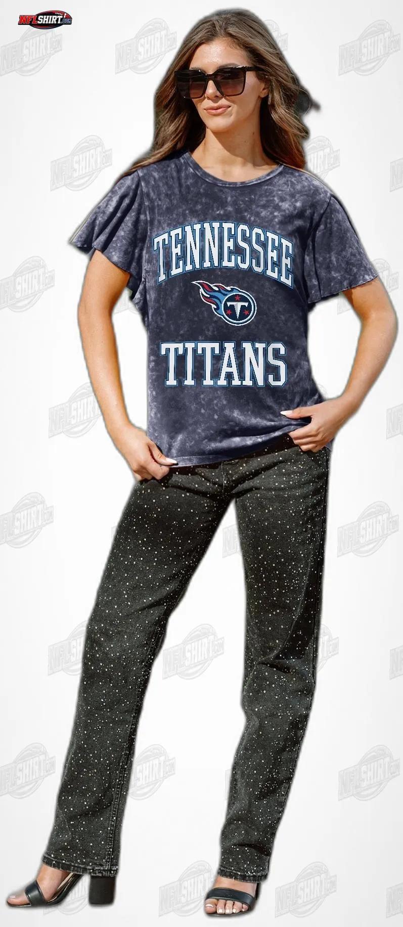 Vintage Wash Flutter Sleeve Tennessee Titans Shirt Vintage Wash Flutter Sleeve Tennessee Titans Shirt