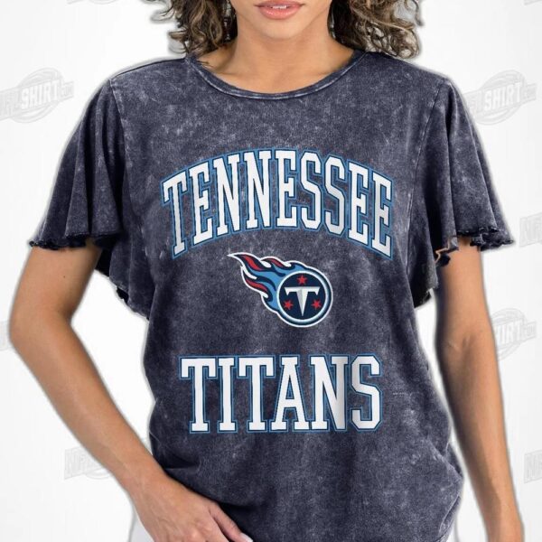 TENNESSEE TITANS VICTORY MODE FLUTTER SLEEVE IN NAVY NFL Shirt - Football Fan Tee 3