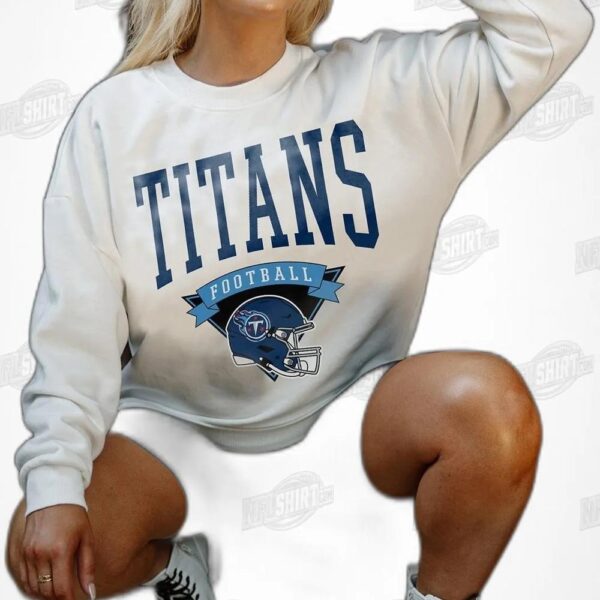 TENNESSEE TITANS Yard Line Fleece Crewneck NFL Shirt - Football Fan Tee 3