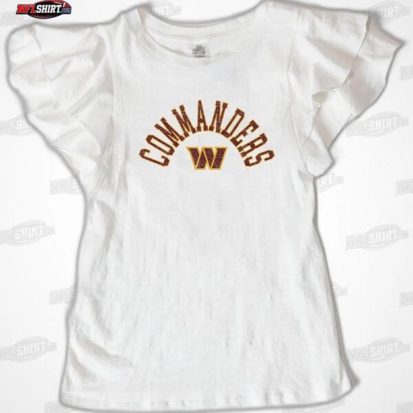 WASHINGTON COMMANDERS Valkyrie Ruffle Sleeve Knit Top NFL Shirt - Football Fan Tee 5