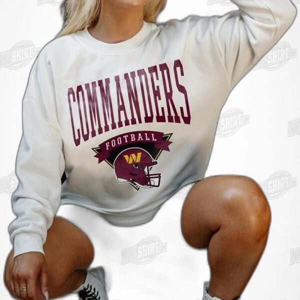 WASHINGTON COMMANDERS Yard Line Fleece Crewneck NFL Shirt - Football Fan Tee 3